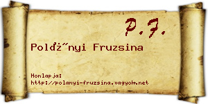Polányi Fruzsina névjegykártya